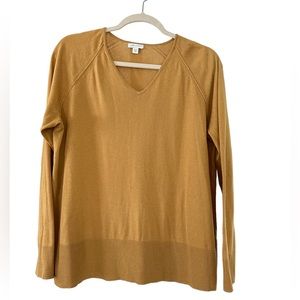 JJill harvest gold light weight silk and cotton sweater